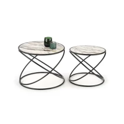 SUSANNA, sæt af to, Hvid marmor - Sort