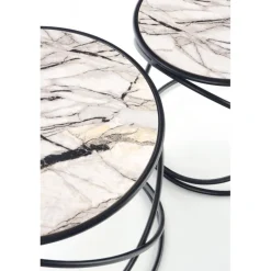 SUSANNA, sæt af to, Hvid marmor - Sort