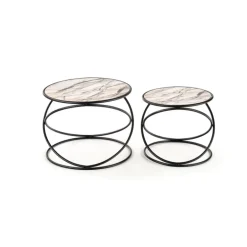 SUSANNA, sæt af to, Hvid marmor - Sort