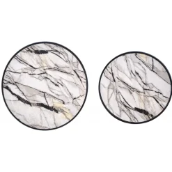 SUSANNA, sæt af to, Hvid marmor - Sort