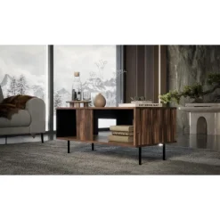 SWING sofabord, Valnød / Sort