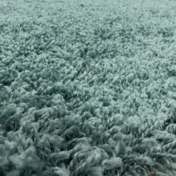 Sydney Rund Shaggy tæppe Ensfarvet - Aqua