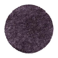 Sydney Rund Shaggy tæppe Ensfarvet - Violet