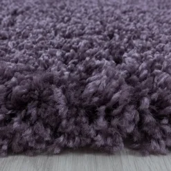 Sydney Rund Shaggy tæppe Ensfarvet - Violet