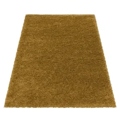 Sydney Shaggy tæppe Ensfarvet - Guld