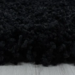 Sydney Shaggy tæppe Ensfarvet - Sort