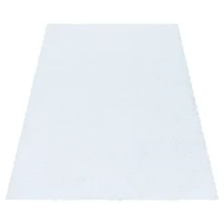 Sydney Shaggy tæppe Ensfarvet - Hvid