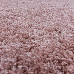 Sydney Shaggy tæppe Ensfarvet - Rosa