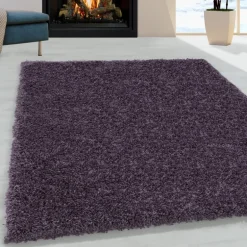 Sydney Shaggy Tæppeløber Ensfarvet - Violet