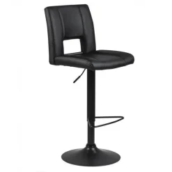 Sylvia barstol - Sort tekstillæder