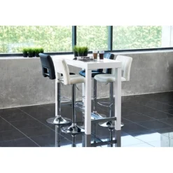 Sylvia barstol sort læderlook