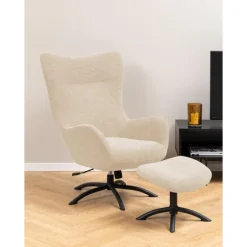 Talgarth Recliner med fodskammel brun stof