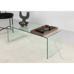 Telemark Sofabord 110 x 50 - Transparent og Valnød