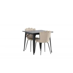 Tempe e Spisebordssæt - Beige og Sort