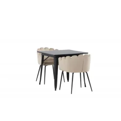 Tempe Spisebordssæt - Beige og Sort