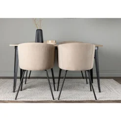 Tempe Spisebordssæt - Beige og Valnød