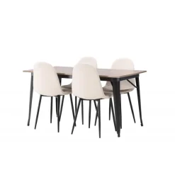 Tempe Spisebordssæt - Beige og Valnød