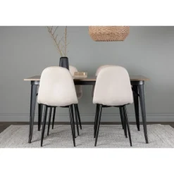 Tempe Spisebordssæt - Beige og Valnød