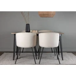 Tempe Spisebordssæt - Beige og Valnød