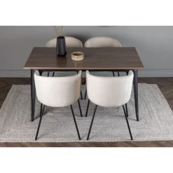 Tempe Spisebordssæt - Beige og Valnød
