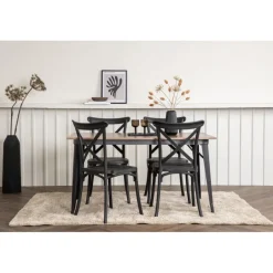 Tempe Spisebordssæt - Sort og Valnød