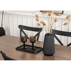 Tempe Spisebordssæt - Sort og Valnød