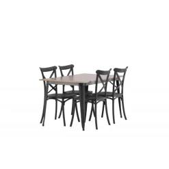 Tempe Spisebordssæt - Sort og Valnød