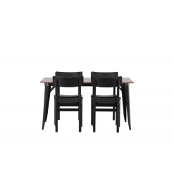 Tempe Spisebordssæt - Sort og Valnød