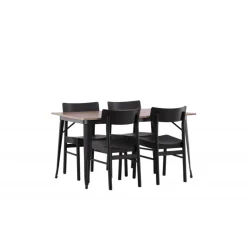 Tempe Spisebordssæt - Sort og Valnød