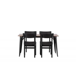 Tempe Spisebordssæt - Sort og Valnød