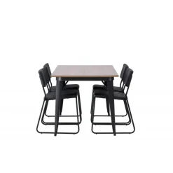 Tempe Spisebordssæt - Sort og Valnød