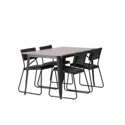 Tempe Spisebordssæt - Sort og Valnød