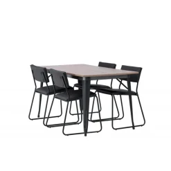 Tempe Spisebordssæt - Sort og Valnød