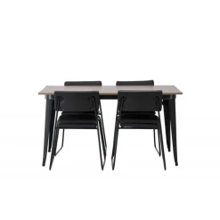 Tempe Spisebordssæt - Sort og Valnød