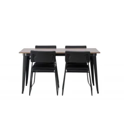 Tempe Spisebordssæt - Sort og Valnød