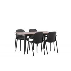 Tempe Spisebordssæt - Sort og Valnød