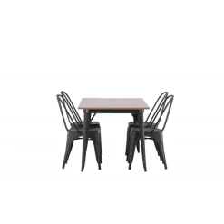 Tempe Spisebordssæt - Sort og Valnød