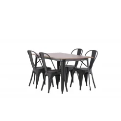 Tempe Spisebordssæt - Sort og Valnød