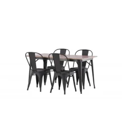 Tempe Spisebordssæt - Sort og Valnød