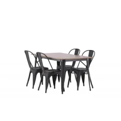 Tempe Spisebordssæt - Sort og Valnød