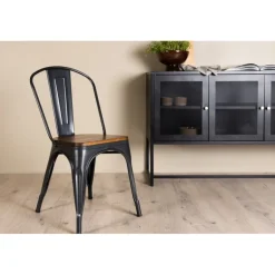 Tempe Spisebordsstol - Mørkegrå og Valnød