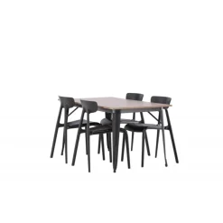 Tempe Spisestuesæt - Sort og Valnød