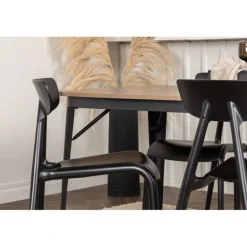 Tempe Spisestuesæt - Sort og Valnød