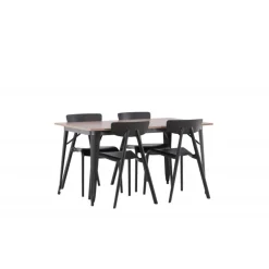 Tempe Spisestuesæt - Sort og Valnød