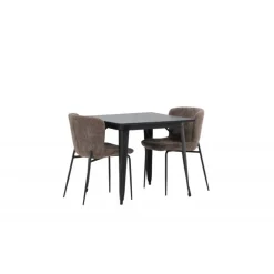 Tempe Spisestuesæt - Sort og Mørkegrå