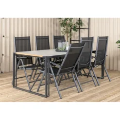 Texas t Loungesæt - Havemøbelsæt - Sort,Grå,Natur