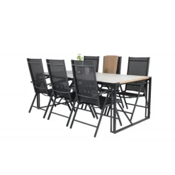 Texas t Loungesæt - Havemøbelsæt - Sort,Grå,Natur