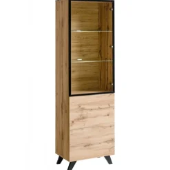 THIN Reolvæg i Wotan Eg med LED belysning