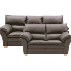 Thisted 2+3 pers brun sofasæt - Sixty læder