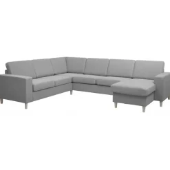 Thomas vendbar hjørnesofa med chaiselong- Lysegrå